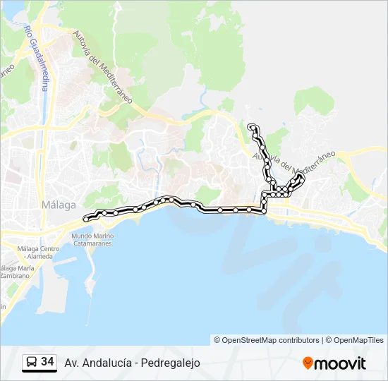 34 Bus Line Map