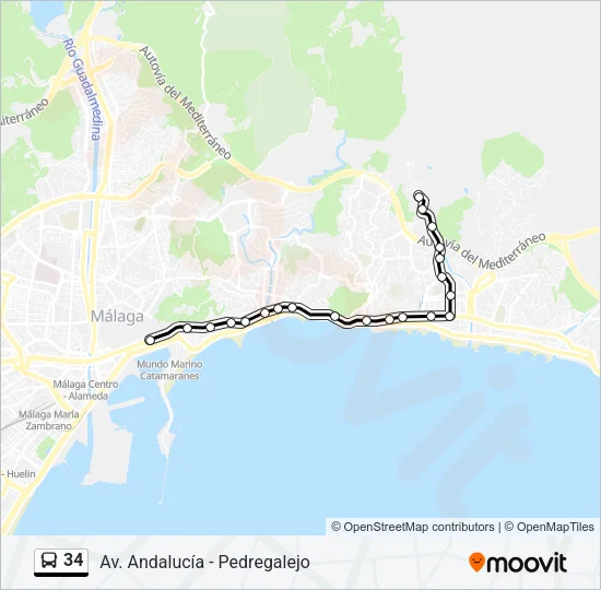 34 Bus Line Map