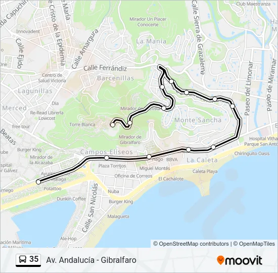 35 Bus Line Map