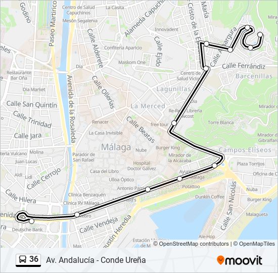 36 bus Line Map