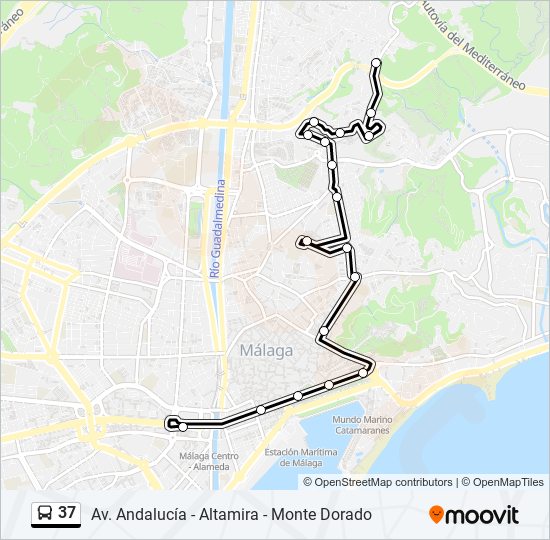 Mapa de 37 de autobús