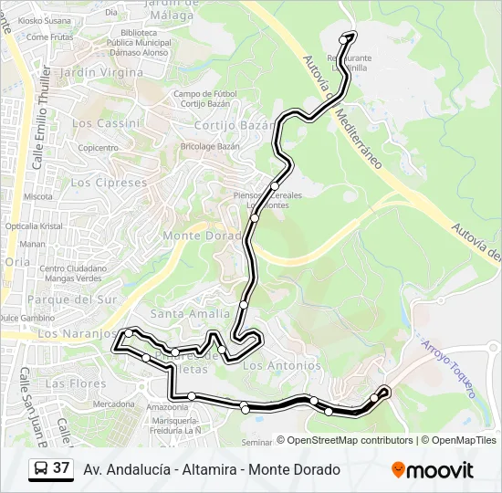 37 Bus Line Map