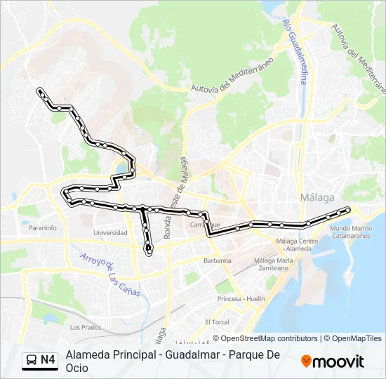 N4 Bus Line Map