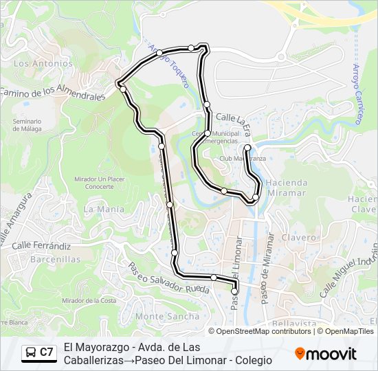 Mapa de C7 de autobús