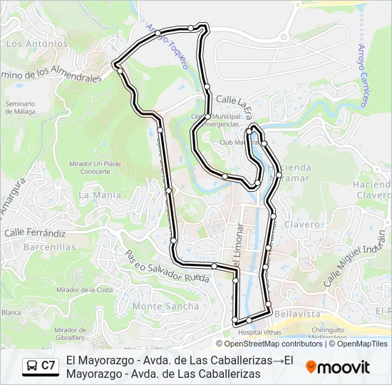 C7 Bus Line Map