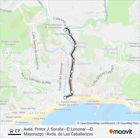 C7 Bus Line Map