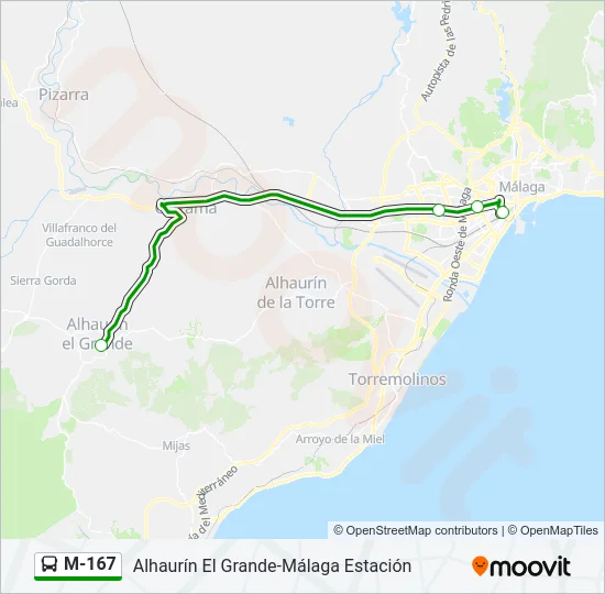 M-167 Bus Line Map