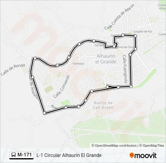 M-171 Bus Line Map