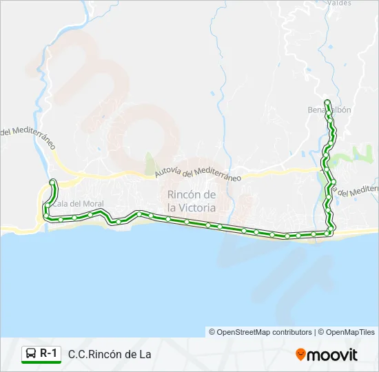 R-1 Bus Line Map
