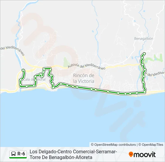 R-6 Bus Line Map