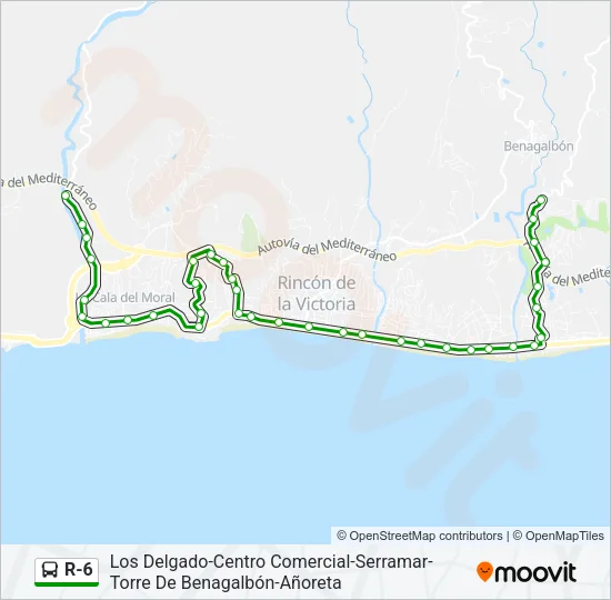 R-6 Bus Line Map