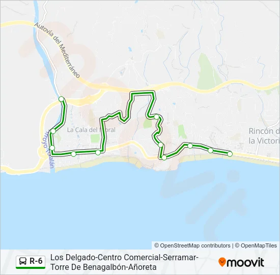 R-6 Bus Line Map