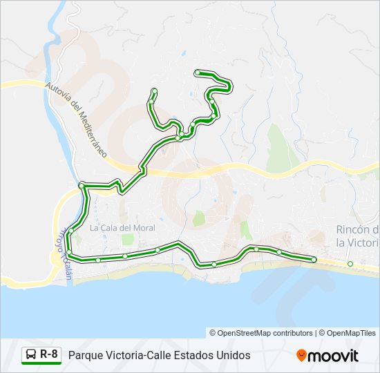 R-8 Bus Line Map