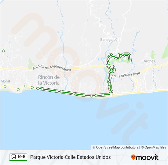 R-8 Bus Line Map