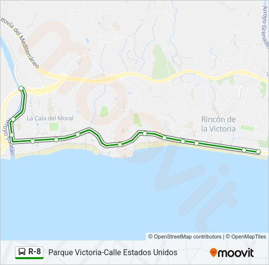 R-8 Bus Line Map