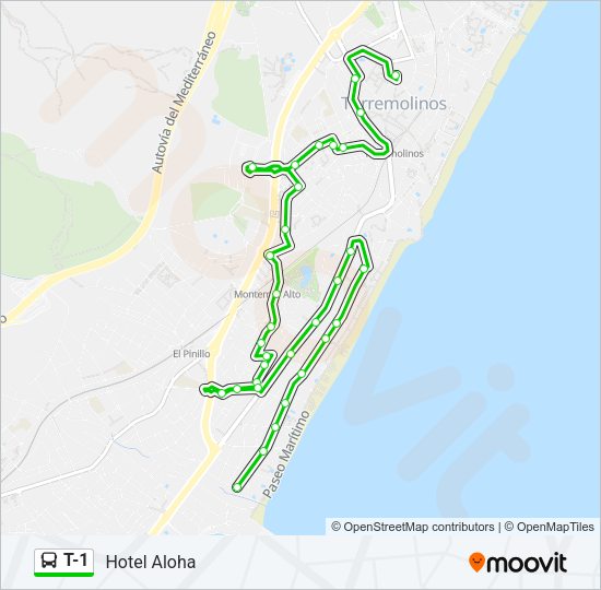 T-1 Bus Line Map