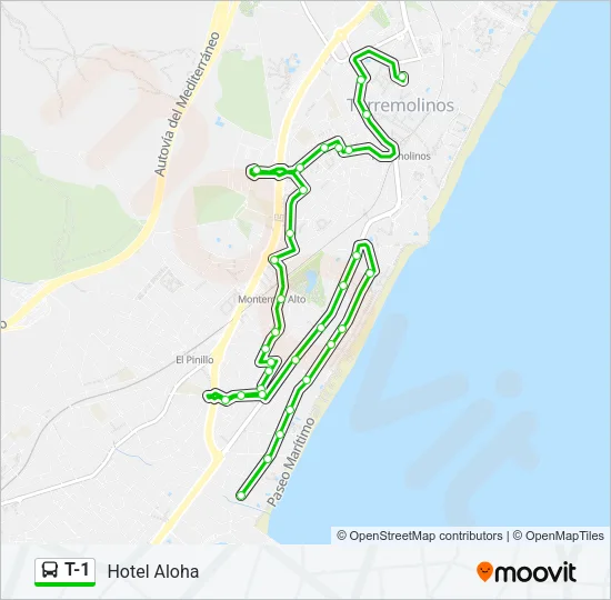 T-1 Bus Line Map