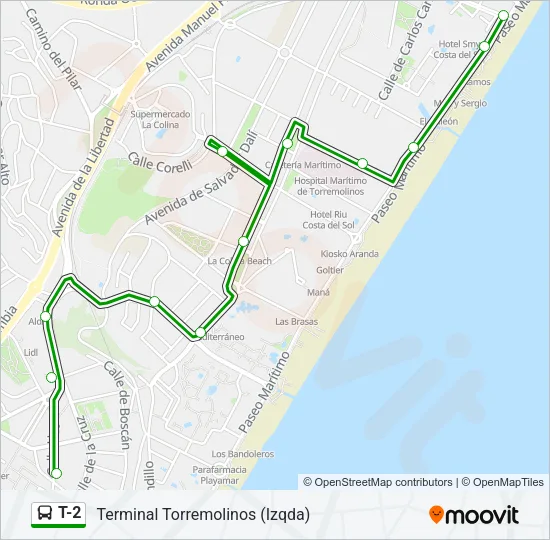 T-2 Bus Line Map