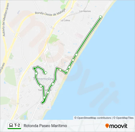 T-2 Bus Line Map