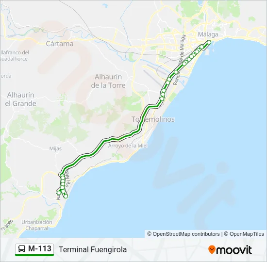 M-113 Bus Line Map