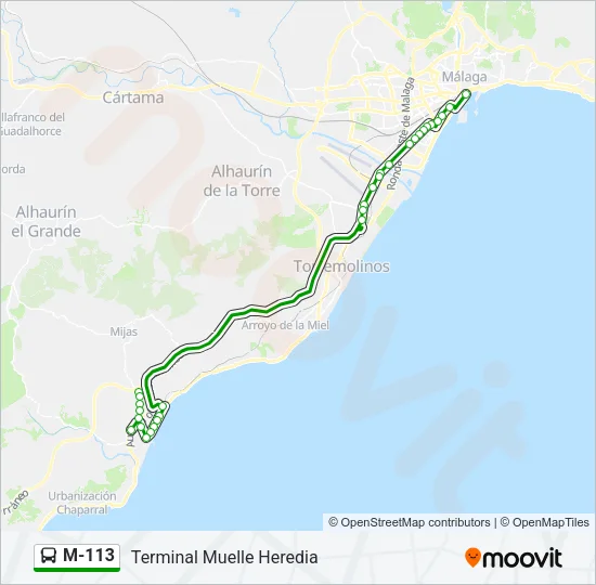 M-113 Bus Line Map