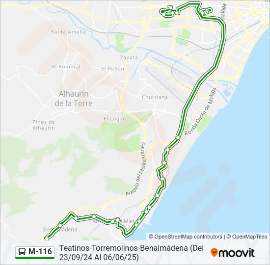 M-116 Bus Line Map