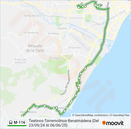 M-116 Bus Line Map