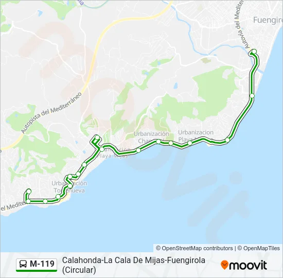 M-119 Bus Line Map