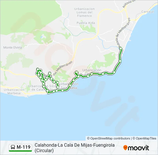 M-119 Bus Line Map