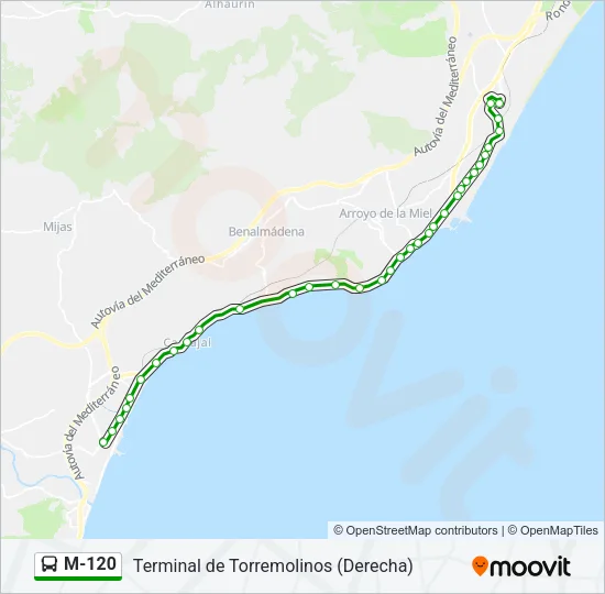 M-120 Bus Line Map