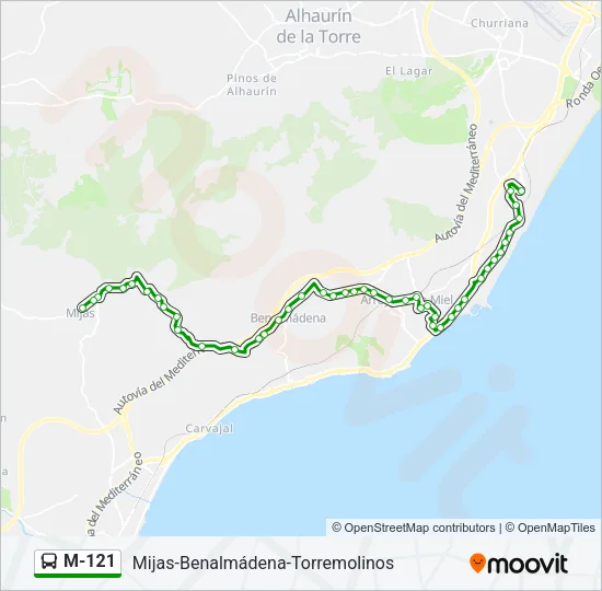 M-121 Bus Line Map