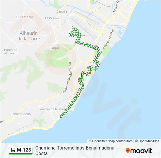 M-123 Bus Line Map