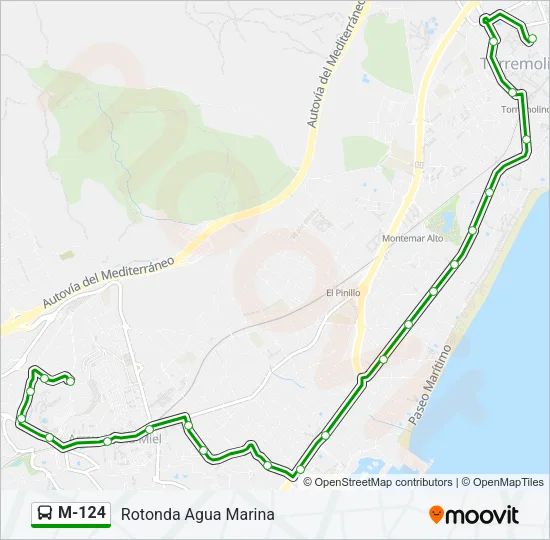 M-124 Bus Line Map
