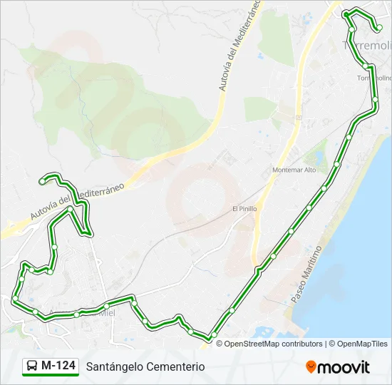 M-124 Bus Line Map