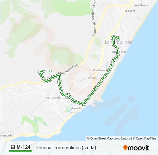 M-124 Bus Line Map