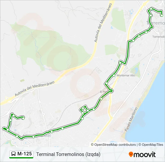 M-125 Bus Line Map