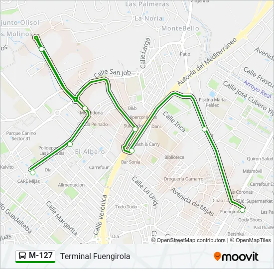 M-127 Bus Line Map