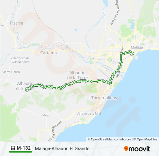 M-132 Bus Line Map