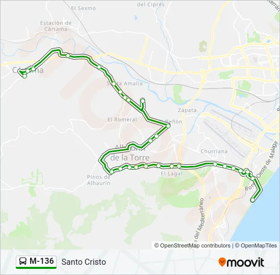M-136 Bus Line Map