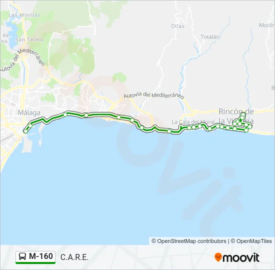 M-160 Bus Line Map