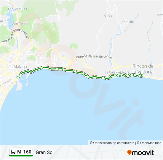 M-160 Bus Line Map
