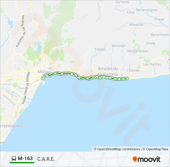 M-163 Bus Line Map