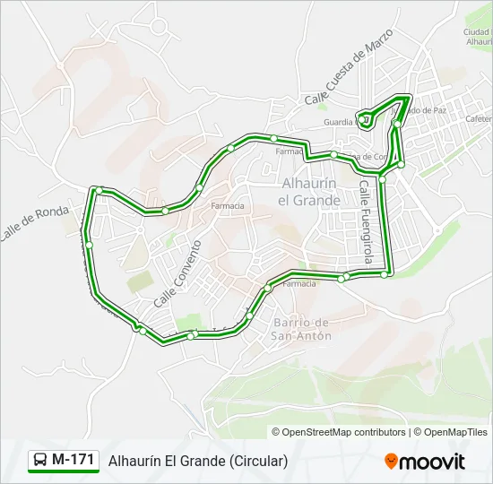 M-171 Bus Line Map