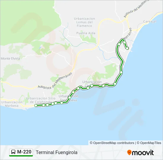 M-220 Bus Line Map