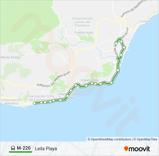 M-220 Bus Line Map