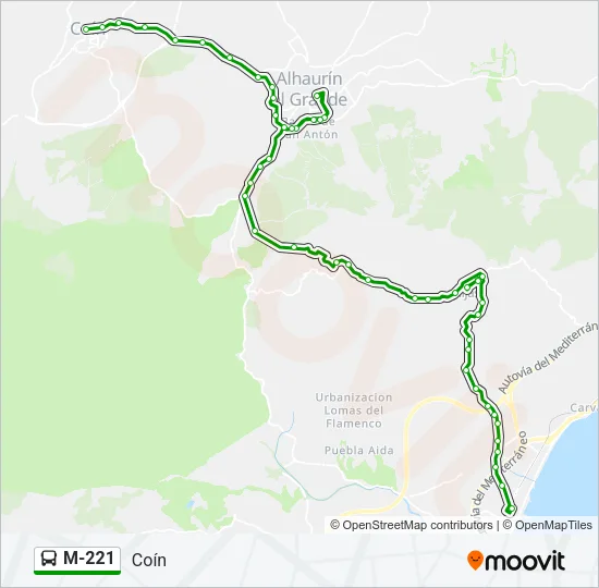M-221 Bus Line Map