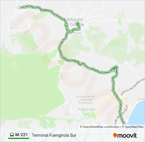 M-221 Bus Line Map