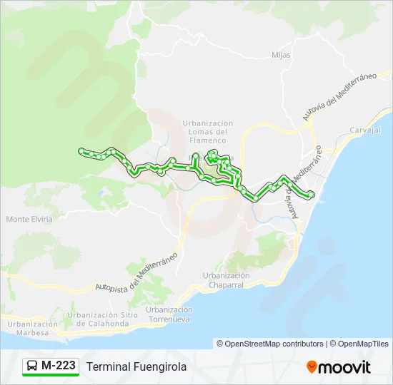 M-223 Bus Line Map