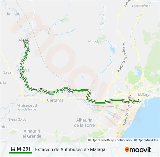 M-231 Bus Line Map