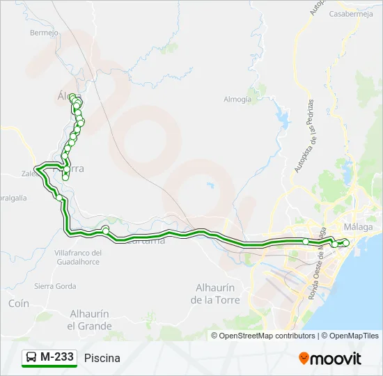 M-233 Bus Line Map